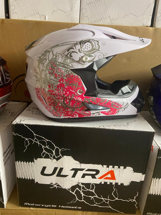 Ultra Motocross Motorcross Helm Pink Butterfly