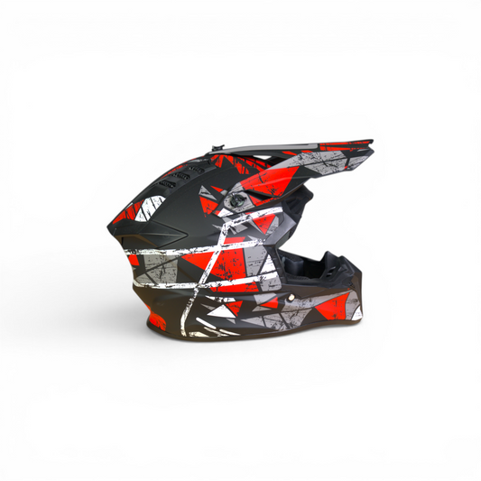 Ultra Pro Crosshelm – Grunge Edition (Mat Zwart/Rood/Grijs)