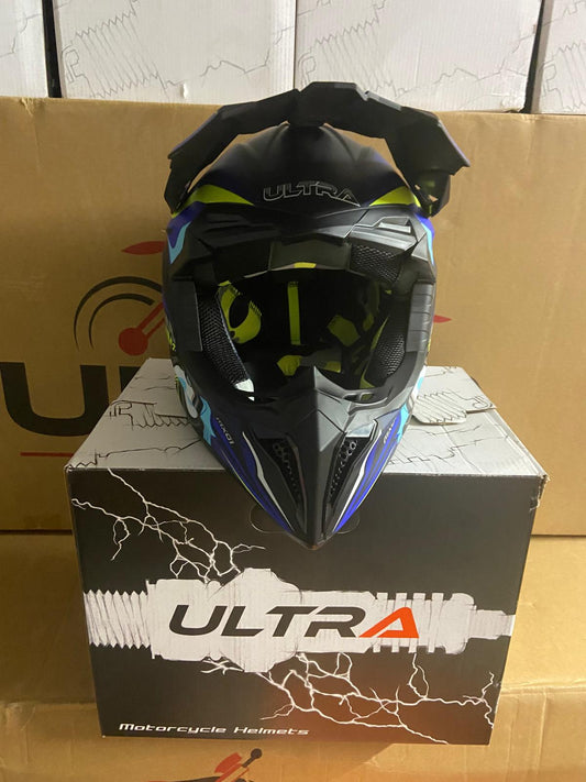 Ultra Motocross Motorcross Helm Tool Fish Blue/Black