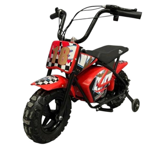 Ultra Motocross Elektrische Monkey Bike 250W 4 Kleuren Blauw/Rood/Oranje/Roze