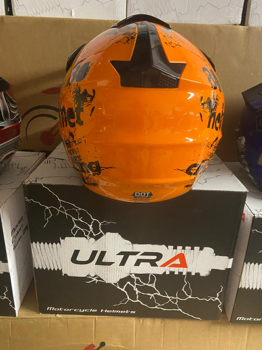 Ultra Motocross Motorcross Helm Oranje/Black