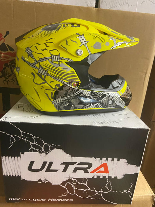 Ultra Motocross Motorcross Helm Barbed Wire Yellow