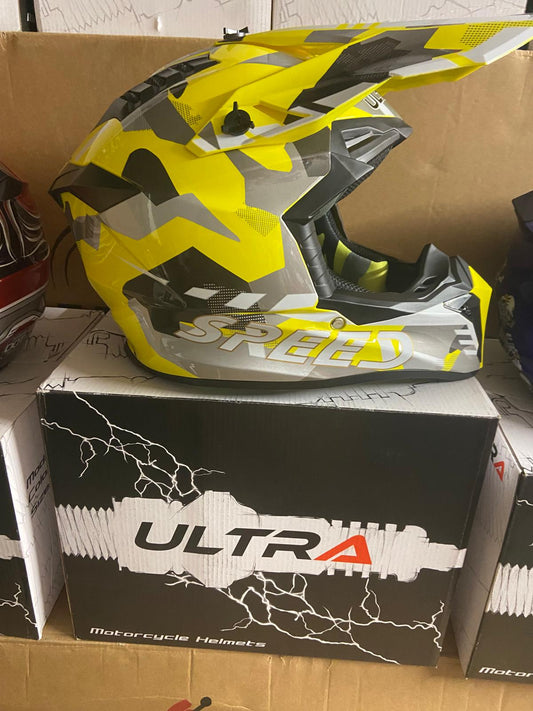 Ultra Motocross Motorcross Helm Yellow/Black