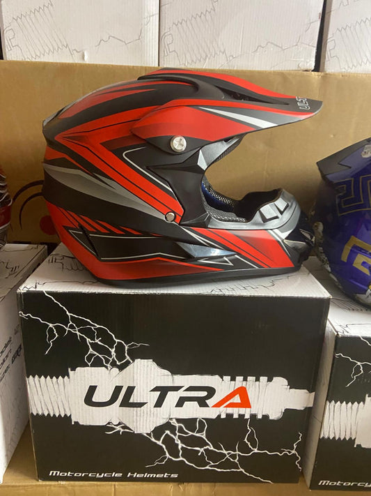 Ultra Motocross Motorcross Helm Red/Grey