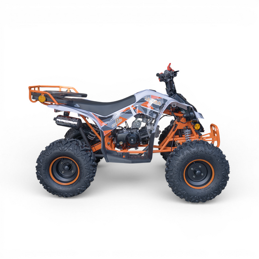High-Performance Raptor ATV Quad 125cc Pro – Electric Start Oranje-wit