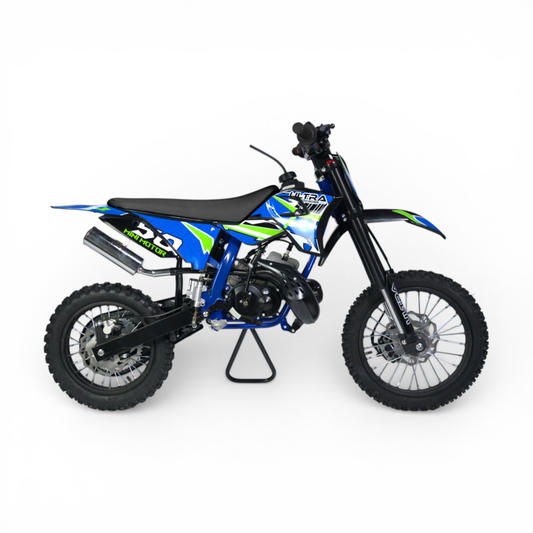 Crossmotor 50cc 80km/h 2-Takt Automaat Kickstarter Blauw