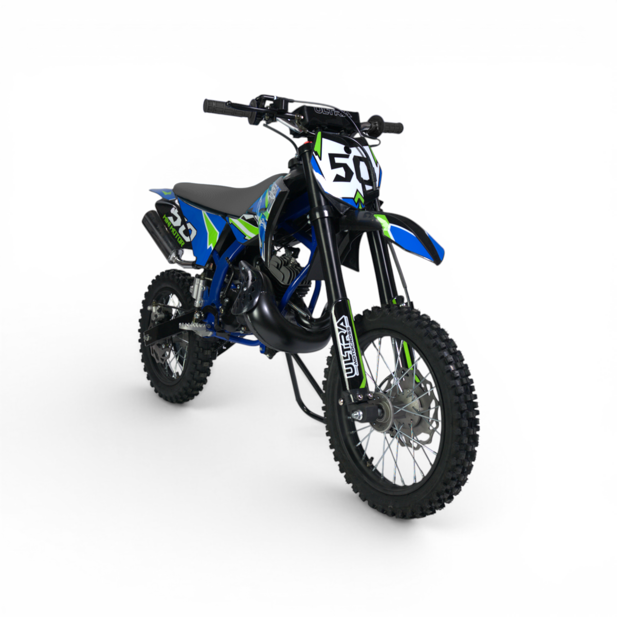 Crossmotor 50cc 80km/h 2-Takt Automaat Kickstarter 14"/12" Blauw