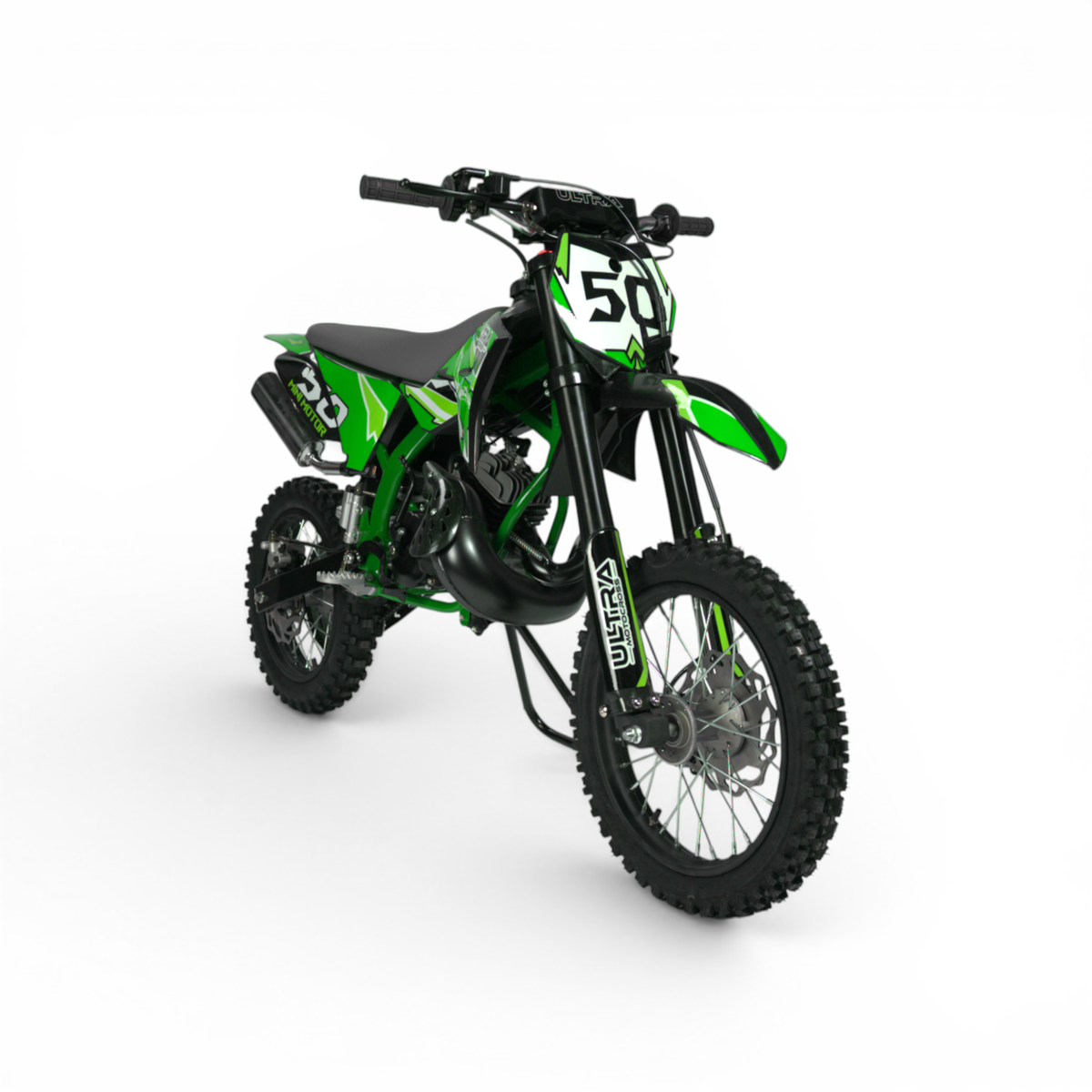 Crossmotor 50cc 80km/h 2-Takt Automaat Kickstarter 14"/12" Groen