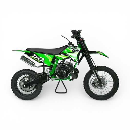 Crossmotor 50cc 80km/h 2-Takt Automaat Kickstarter Groen