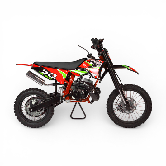 Crossmotor 50cc 80km/h 2-Takt Automaat Kickstarter Rood