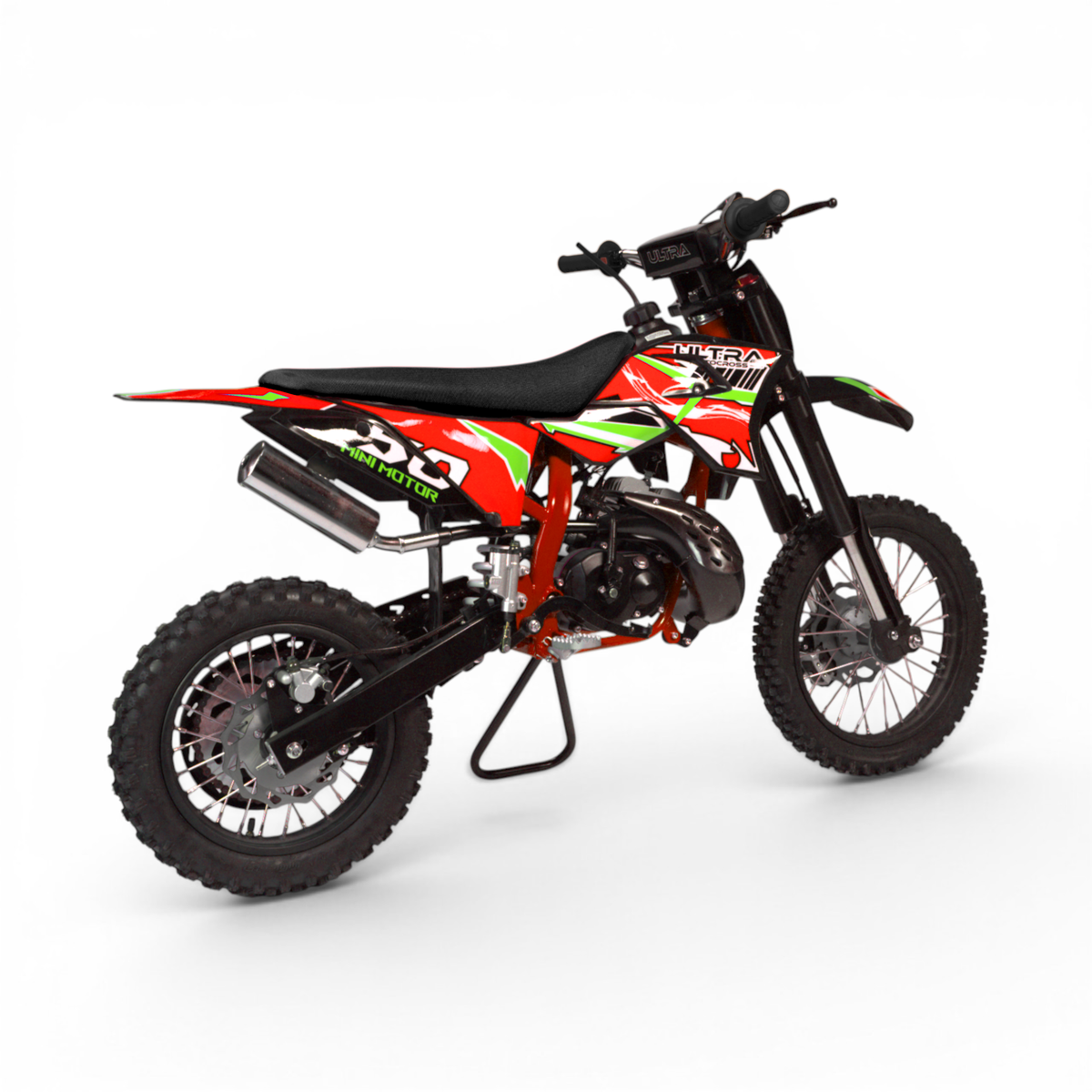 Crossmotor 50cc 80km/h 2-Takt Automaat Kickstarter 14"/12" Rood
