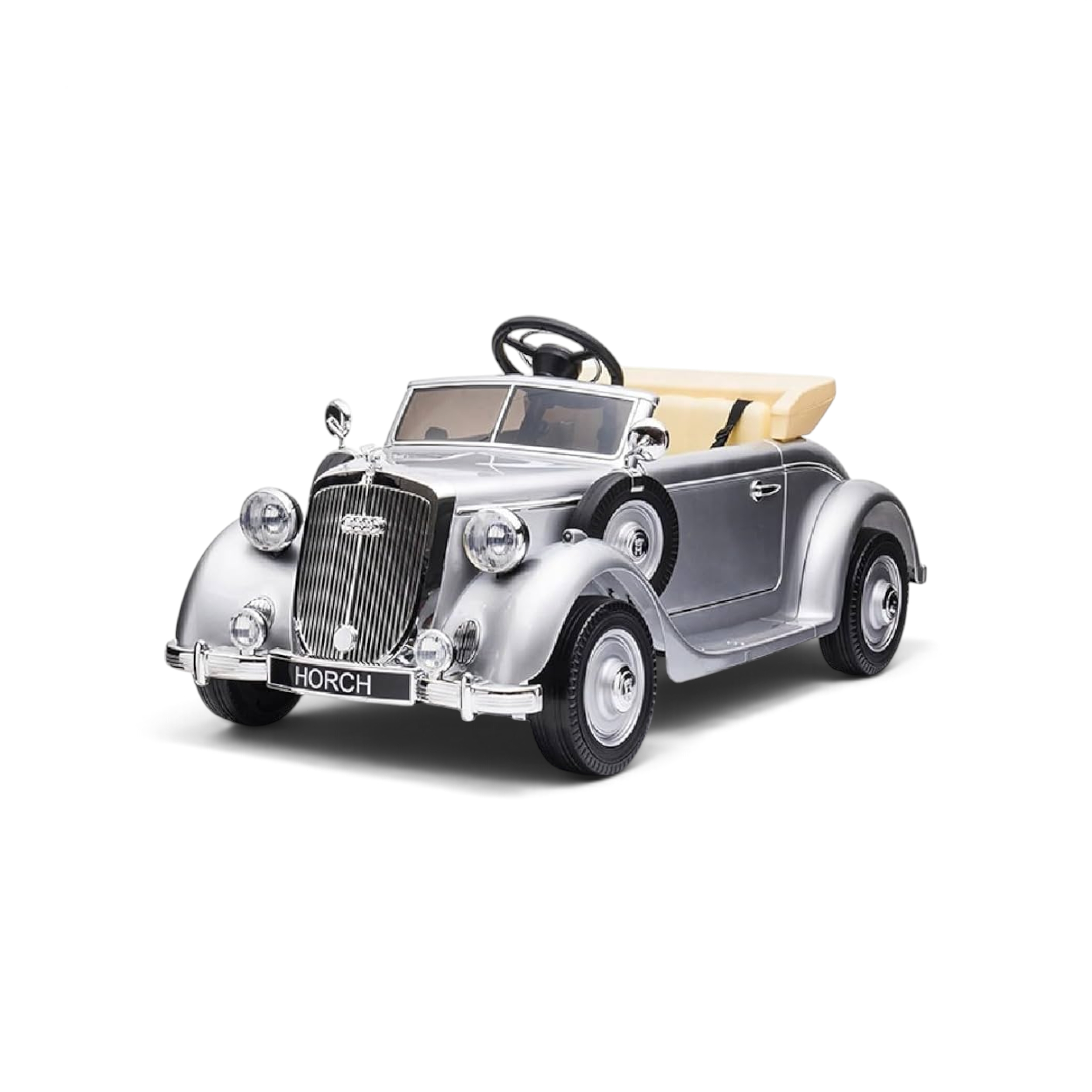Audi Horch 930V Kinderauto 1938 – Zilver Metallic – 2 Personen