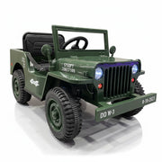 Willy’s Jeep 12V Army Kinderjeep op Accu + Joystick