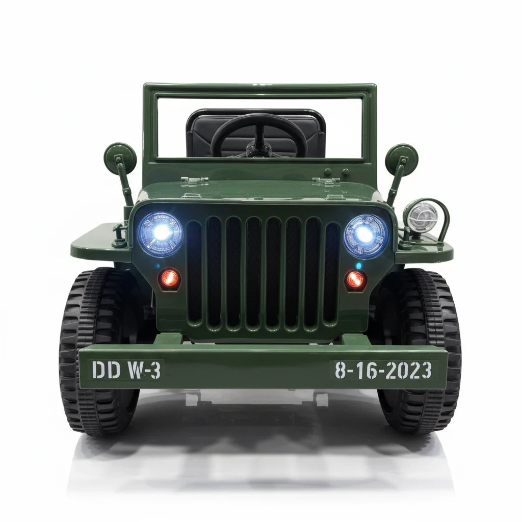 Willy’s Jeep 12V Army Kinderjeep op Accu + Joystick
