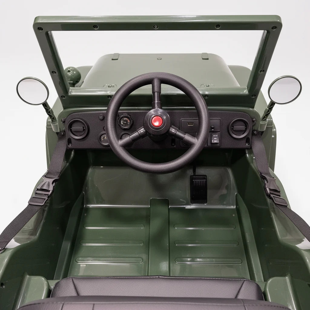 Willy’s Jeep 12V Army Kinderjeep op Accu + Joystick