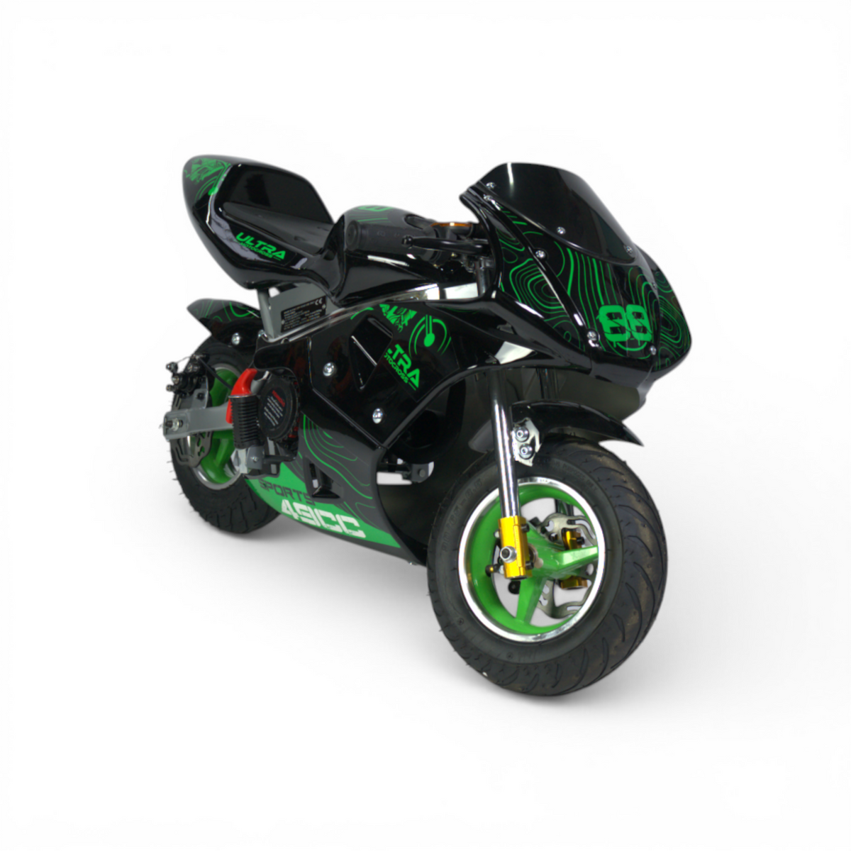 Nieuwe Ultra 49CC benzine mini racer, pocketbike/mini bikes Groen