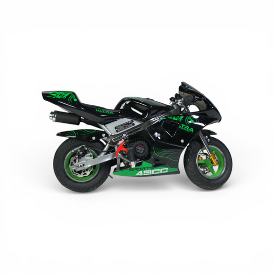 Nieuwe Ultra 49CC benzine mini racer, pocketbike/mini bikes Groen