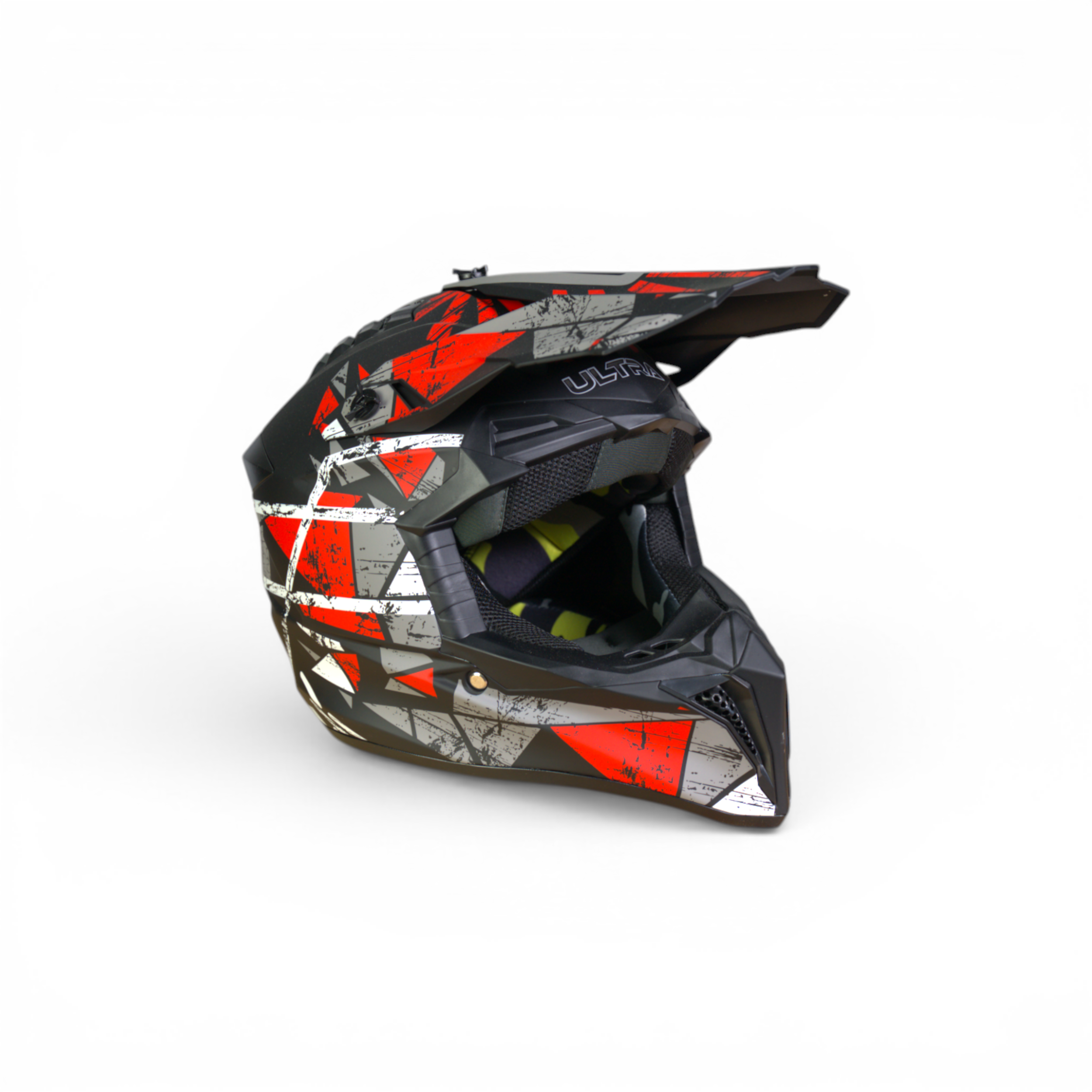 Ultra Pro Crosshelm – Grunge Edition (Mat Zwart/Rood/Grijs)