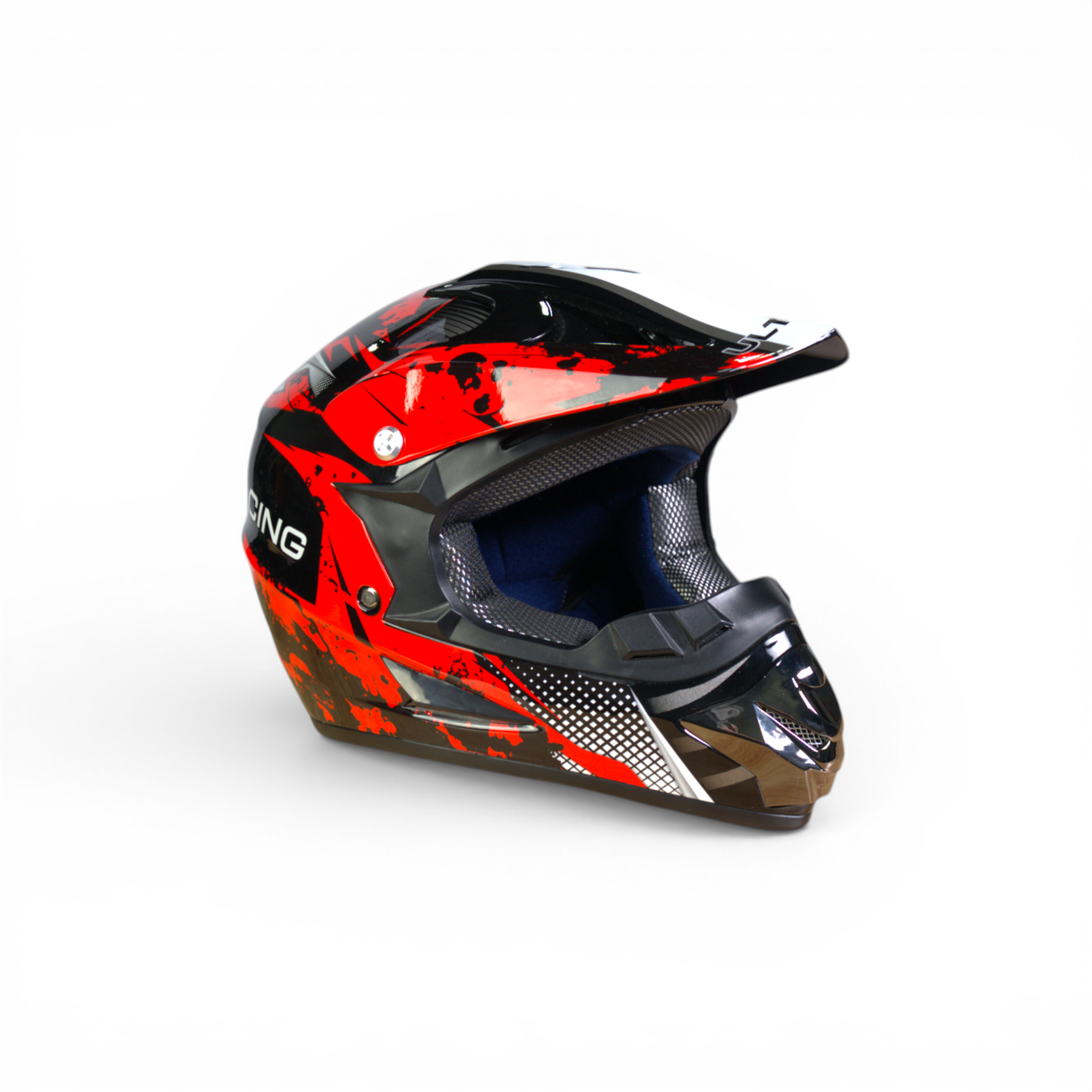 Pro Racing Crosshelm – Rood/Zwart Gloss