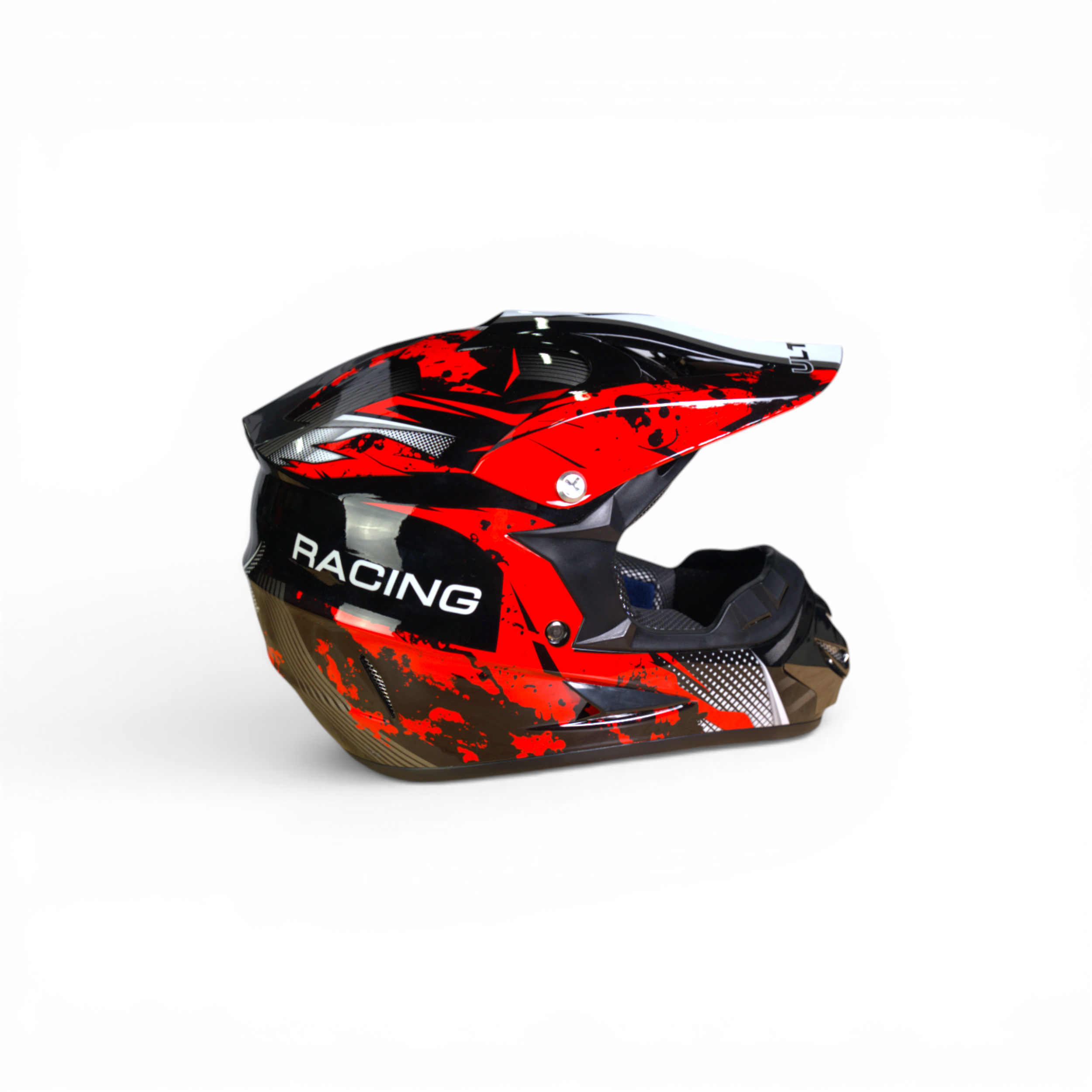 Pro Racing Crosshelm – Rood/Zwart Gloss