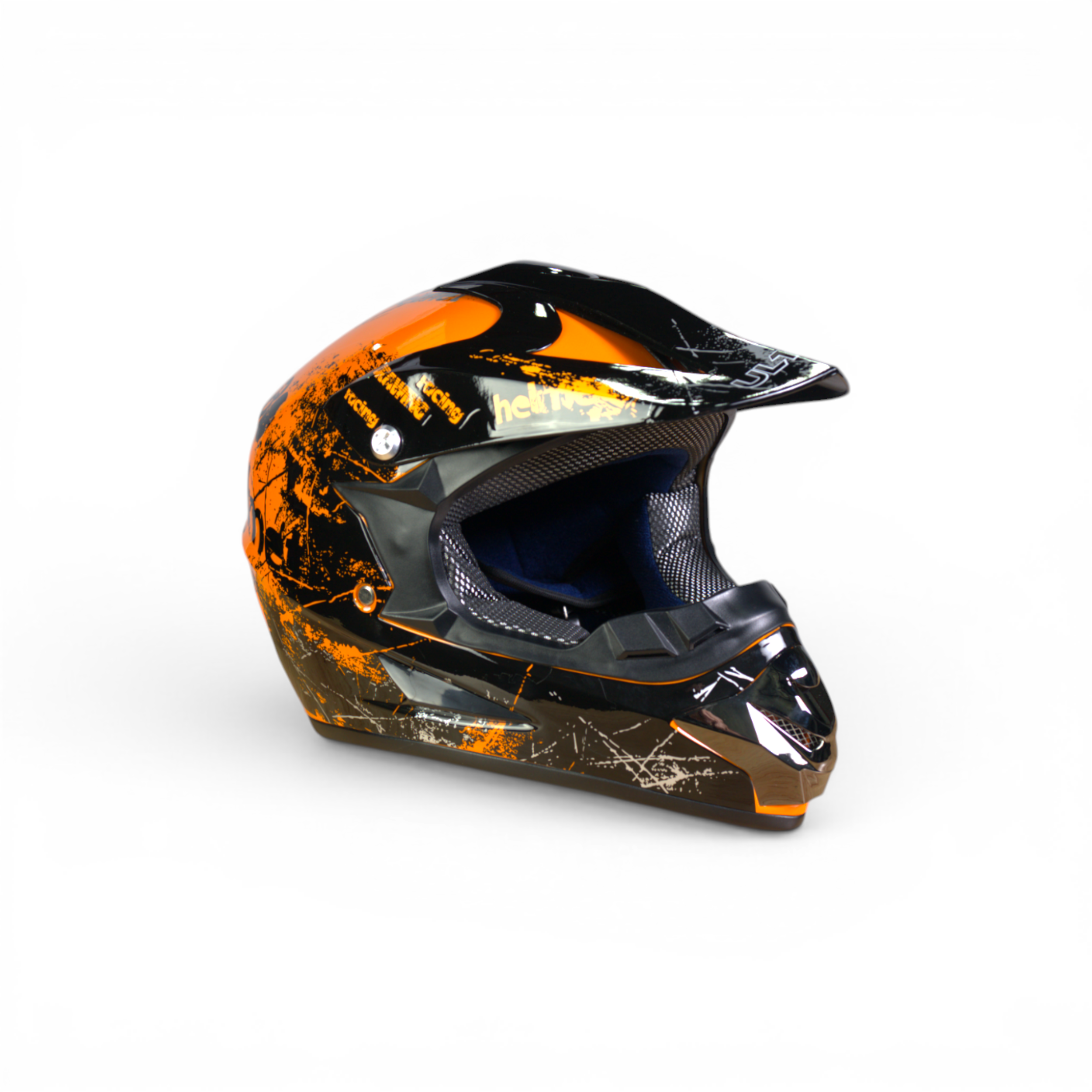 Pro Racing Crosshelm – Oranje/Zwart Gloss