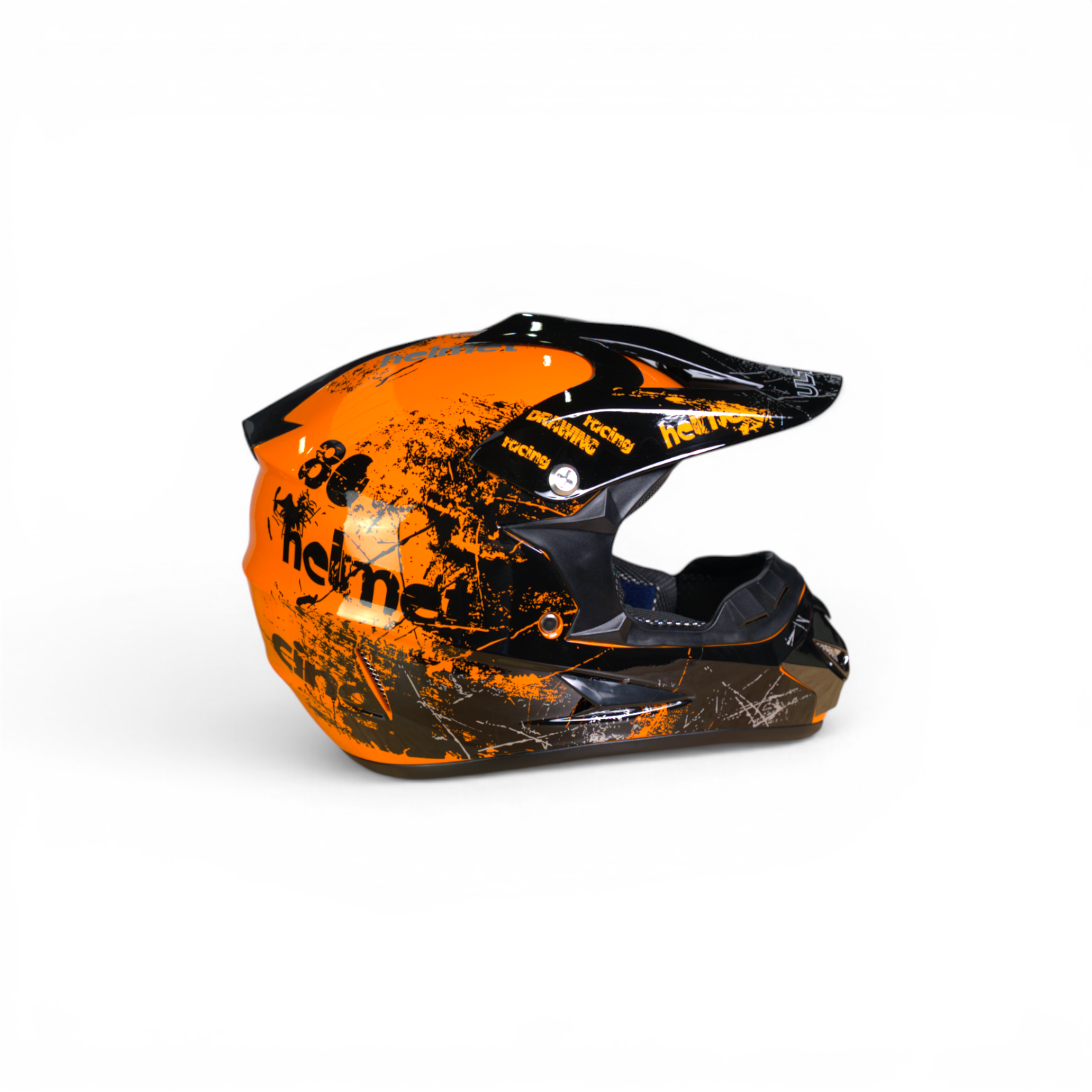 Pro Racing Crosshelm – Oranje/Zwart Gloss
