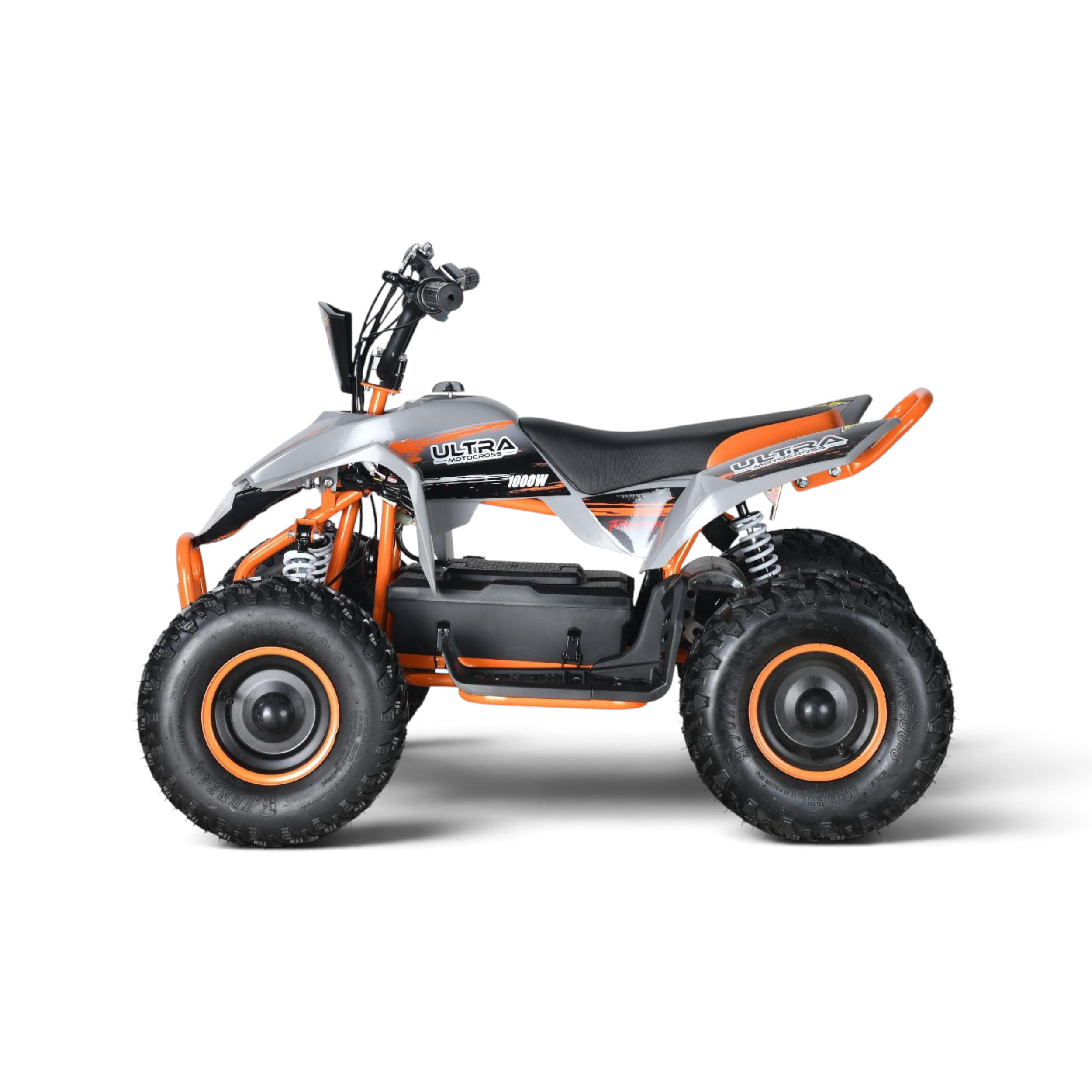 Elektrische Kinderquad Racing Accu 1000W 48V Grijs Oranje