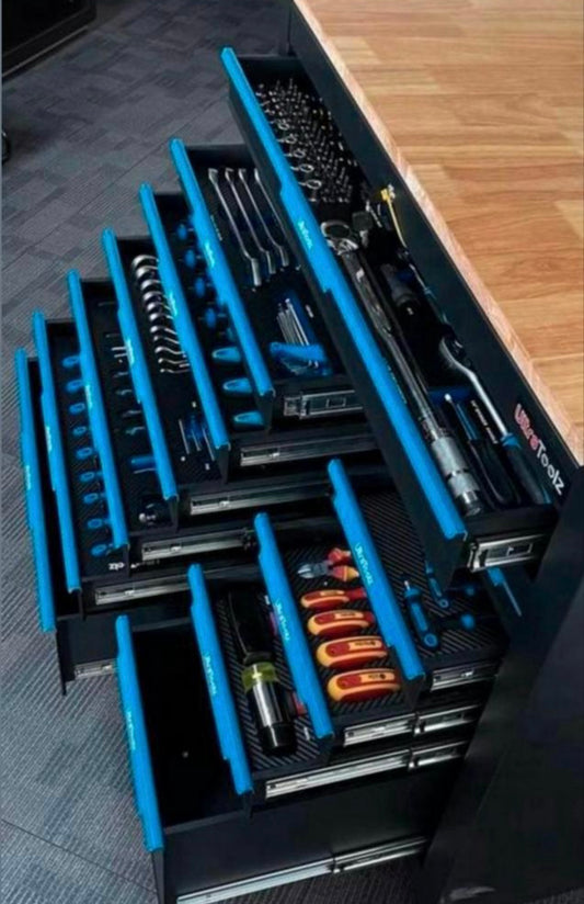 Ultratoolz Gereedschapswagen met houten blad 12 Lades 10 Gevuld