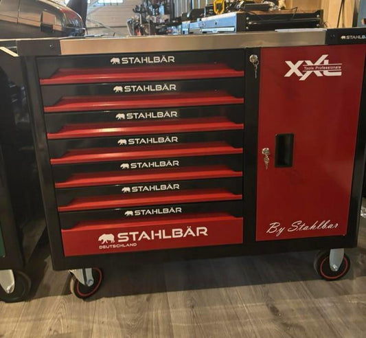 Stahlbar Gereedschapswagen XXL Krachtdoppen Rood