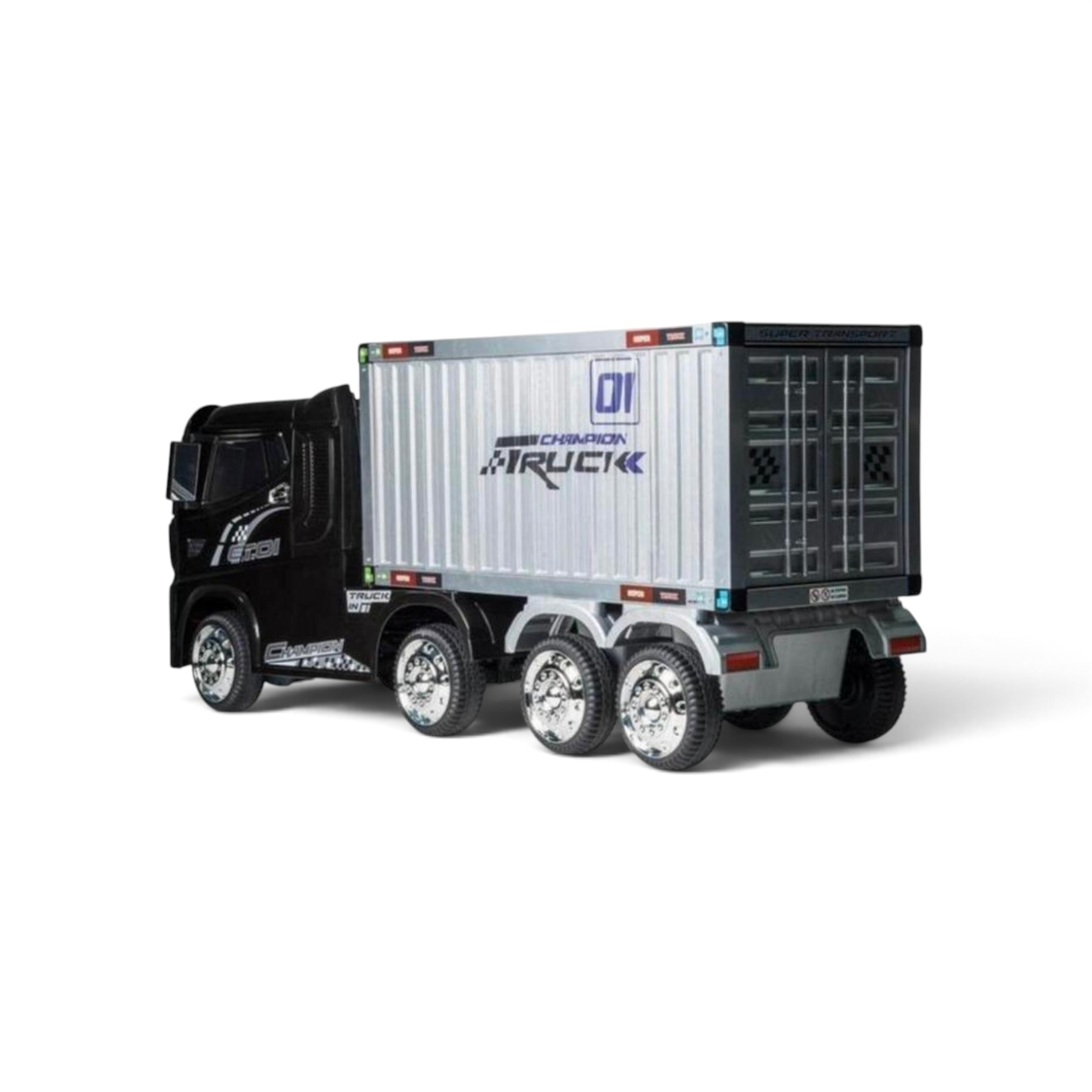 Elektrische Kinder Vrachtwagen met Container – 12V – Wit / Rood / Zwart