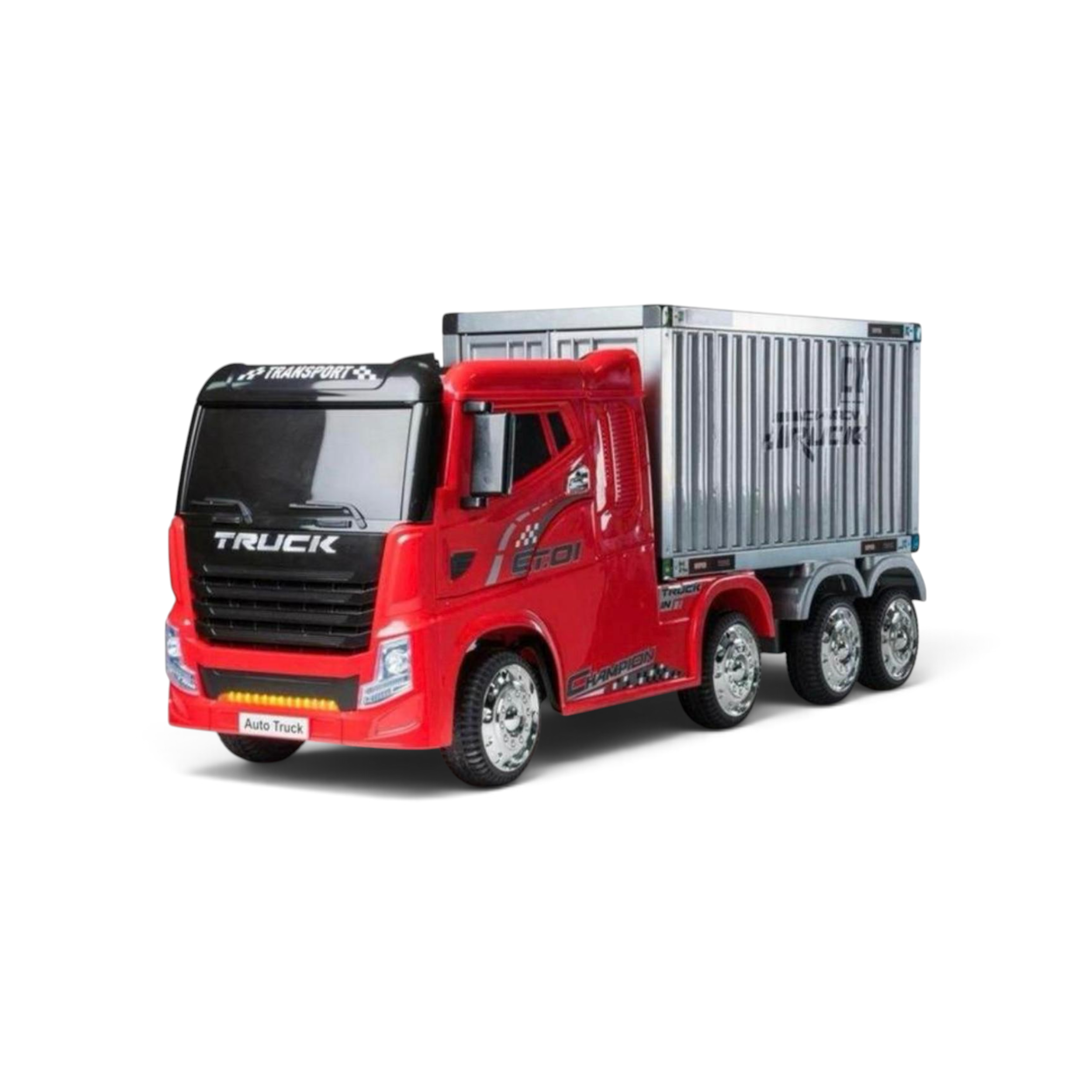 Elektrische Kinder Vrachtwagen met Container – 12V – Wit / Rood / Zwart