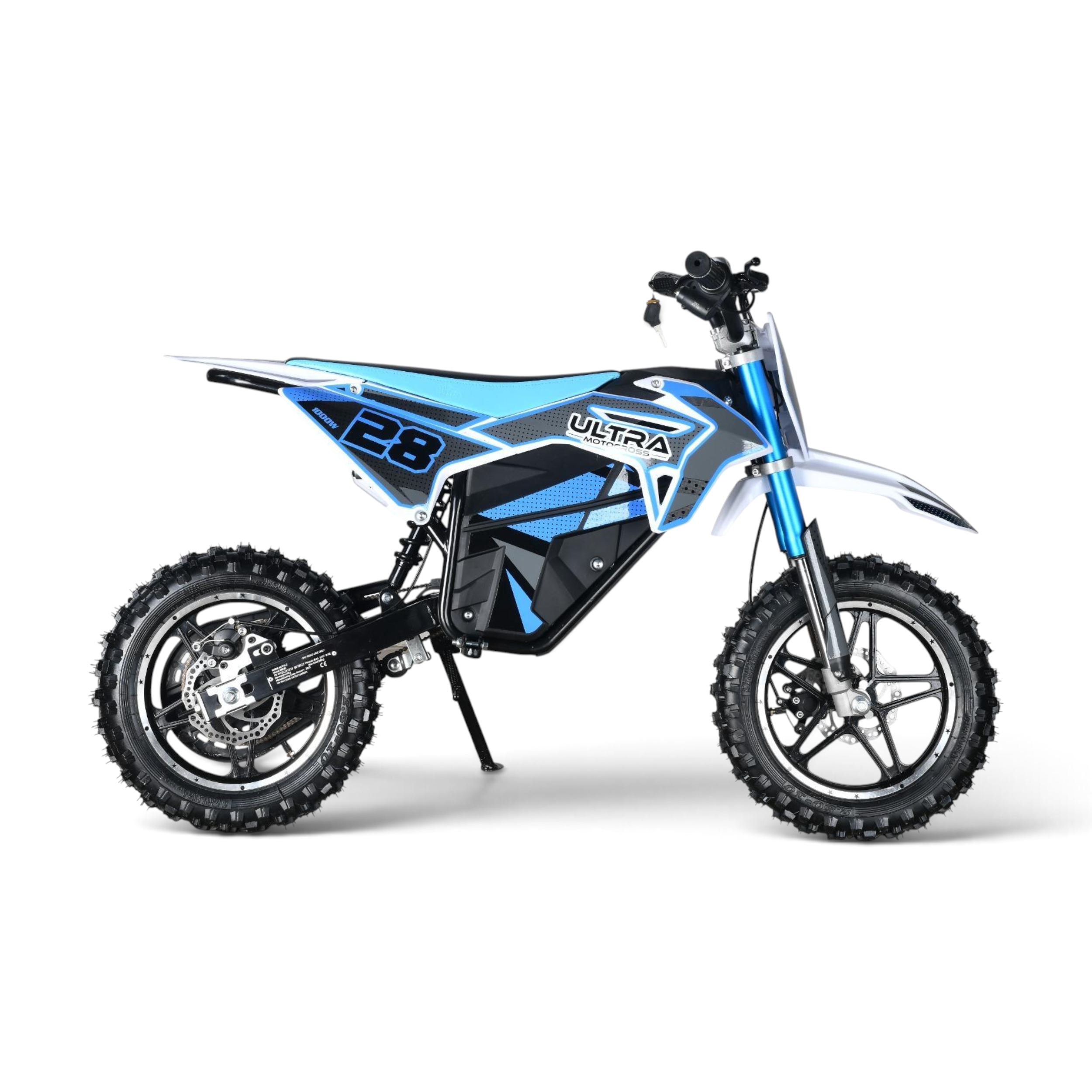 Ultra Motocross Rood Elektrische Crosser 1000W 36V Accu Blauw