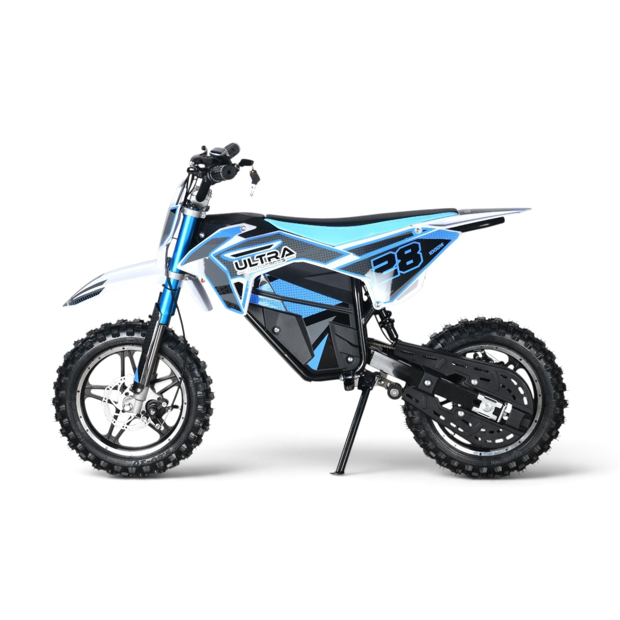 Ultra Motocross Rood Elektrische Crosser 1000W 36V Accu Blauw