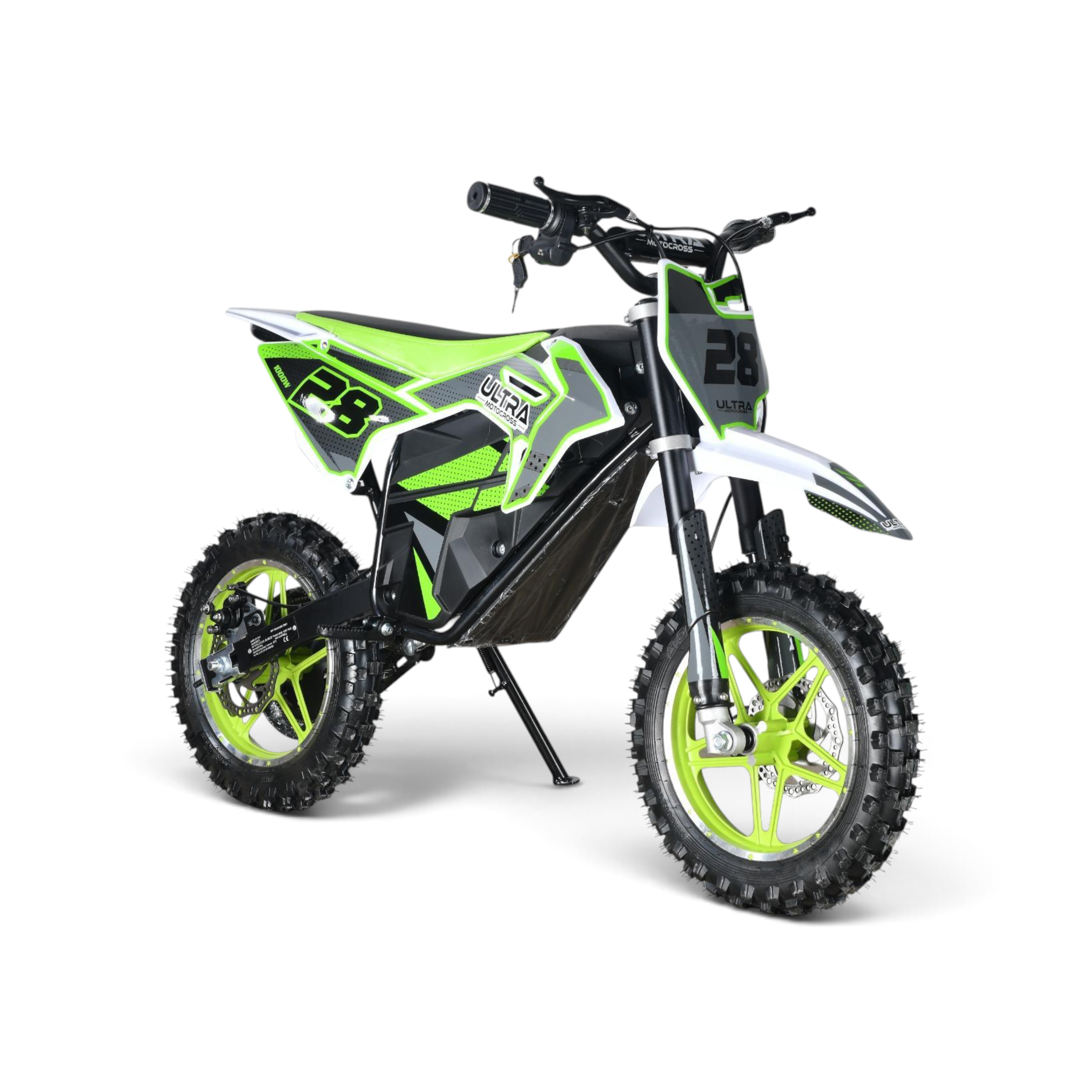 Ultra Motocross Rood Elektrische Crosser 1000W 36V Accu Groen