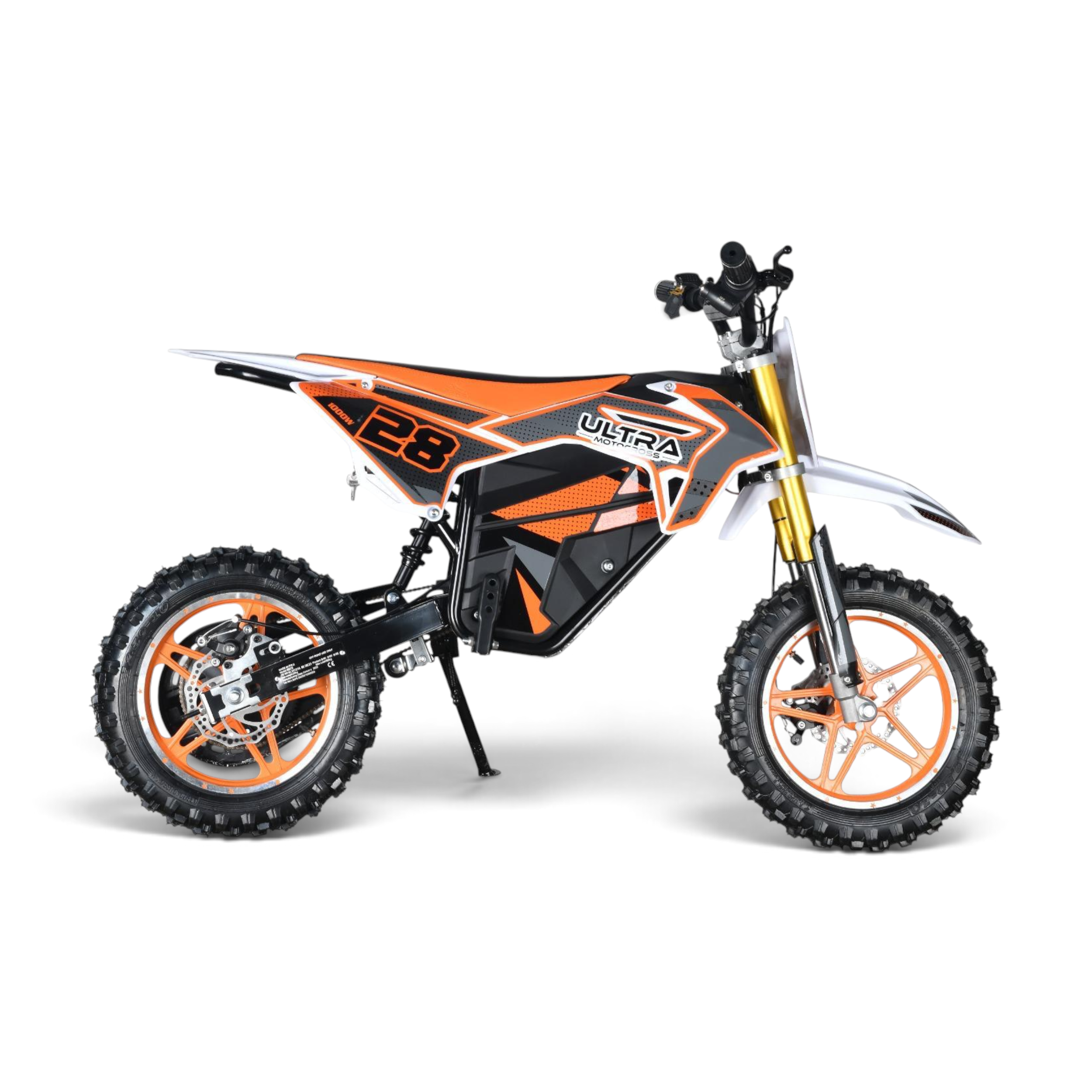 Ultra Motocross Rood Elektrische Crosser 1000W 36V Accu Oranje