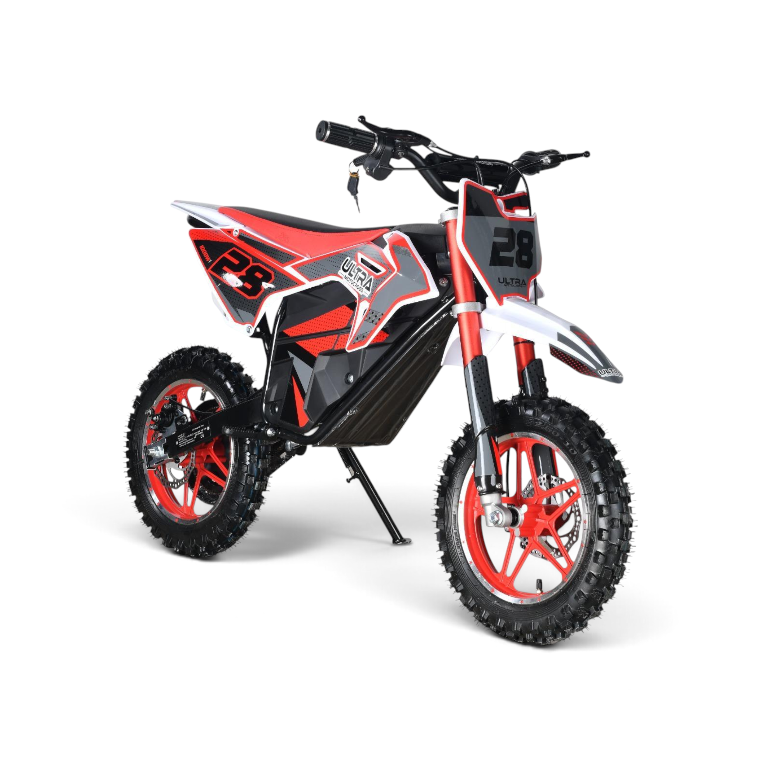 Ultra Motocross Rood Elektrische Crosser 1000W 36V Accu Rood