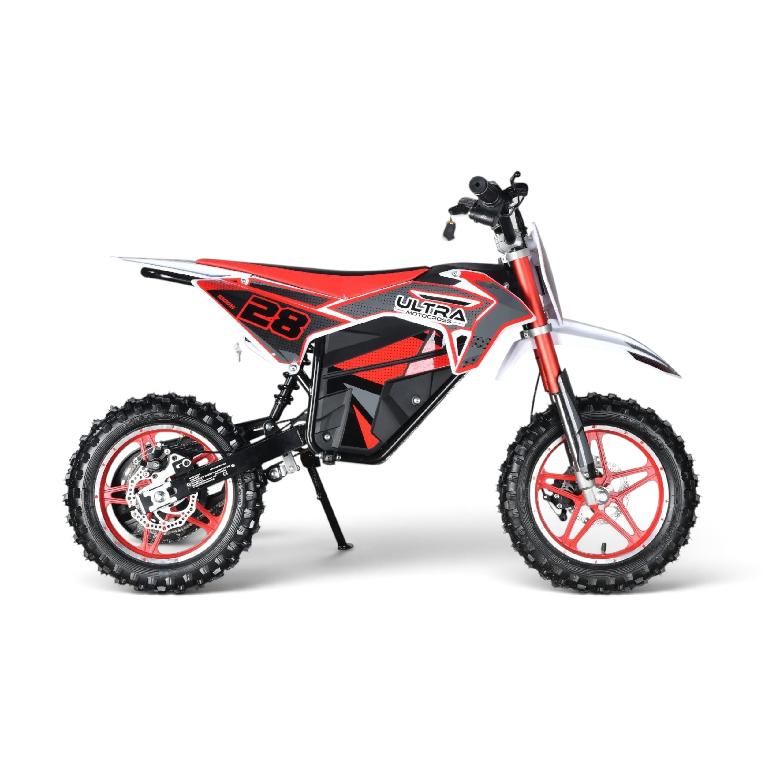 Ultra Motocross Rood Elektrische Crosser 1000W 36V Accu Rood