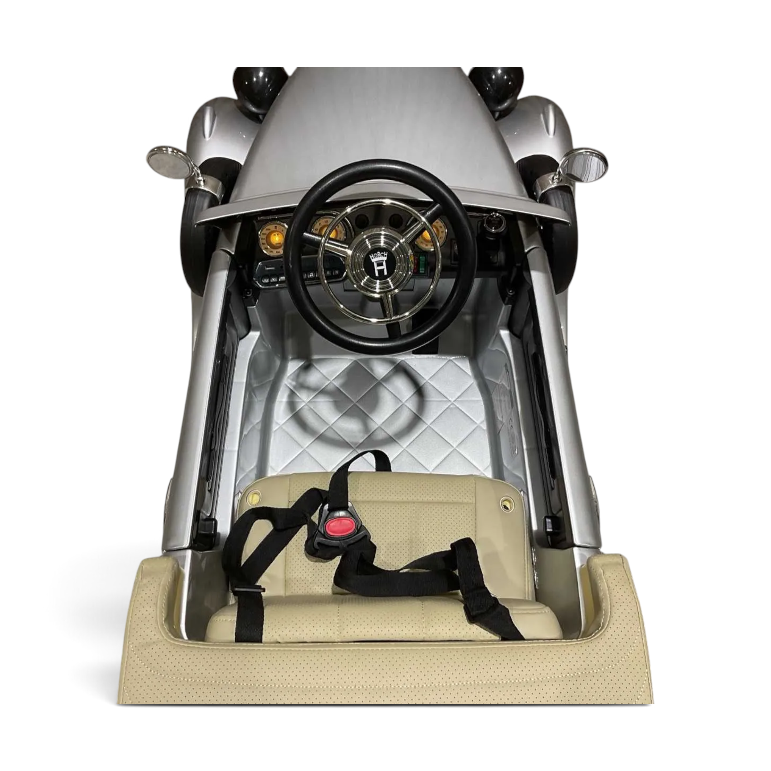 Audi Horch 930V Kinderauto 1938 – Zilver Metallic – 2 Personen
