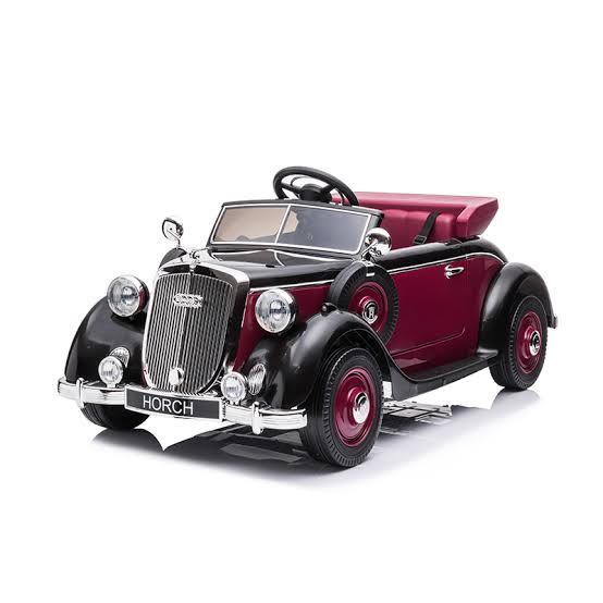 Audi Horch 930V Kinderauto 1938  – Zwart/Zilver Metallic – 2 Personen
