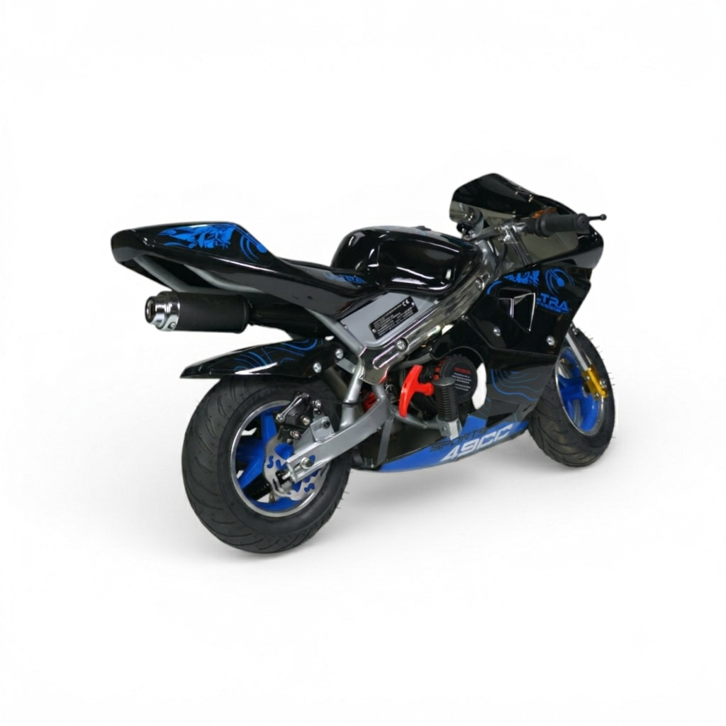Nieuwe Ultra 49CC benzine mini racer, pocketbike/mini bikes Blauw