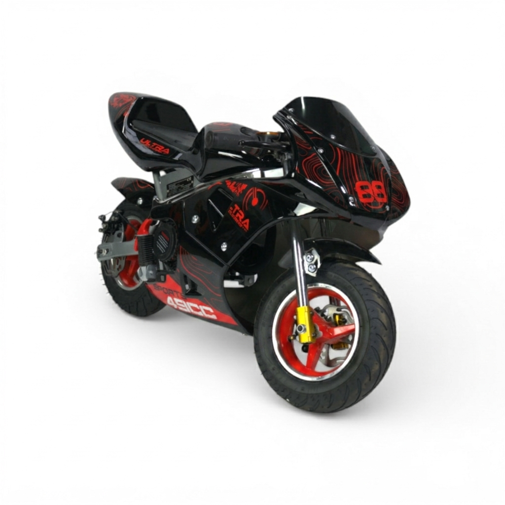 Nieuwe Ultra 49CC benzine mini racer, pocketbike/mini bikes Rood